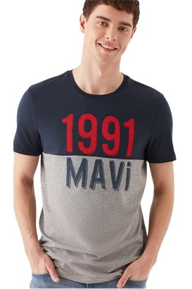 Mavi Jeans Mavi Baskılı Gece Lacivert Erkek Tişört - Thumbnail