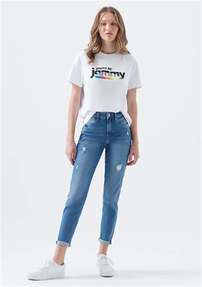 Mavi Jeans Mykonos Ripped Gold Açık Mavi Yırtık Model Kadın Kot Pantolon - Thumbnail