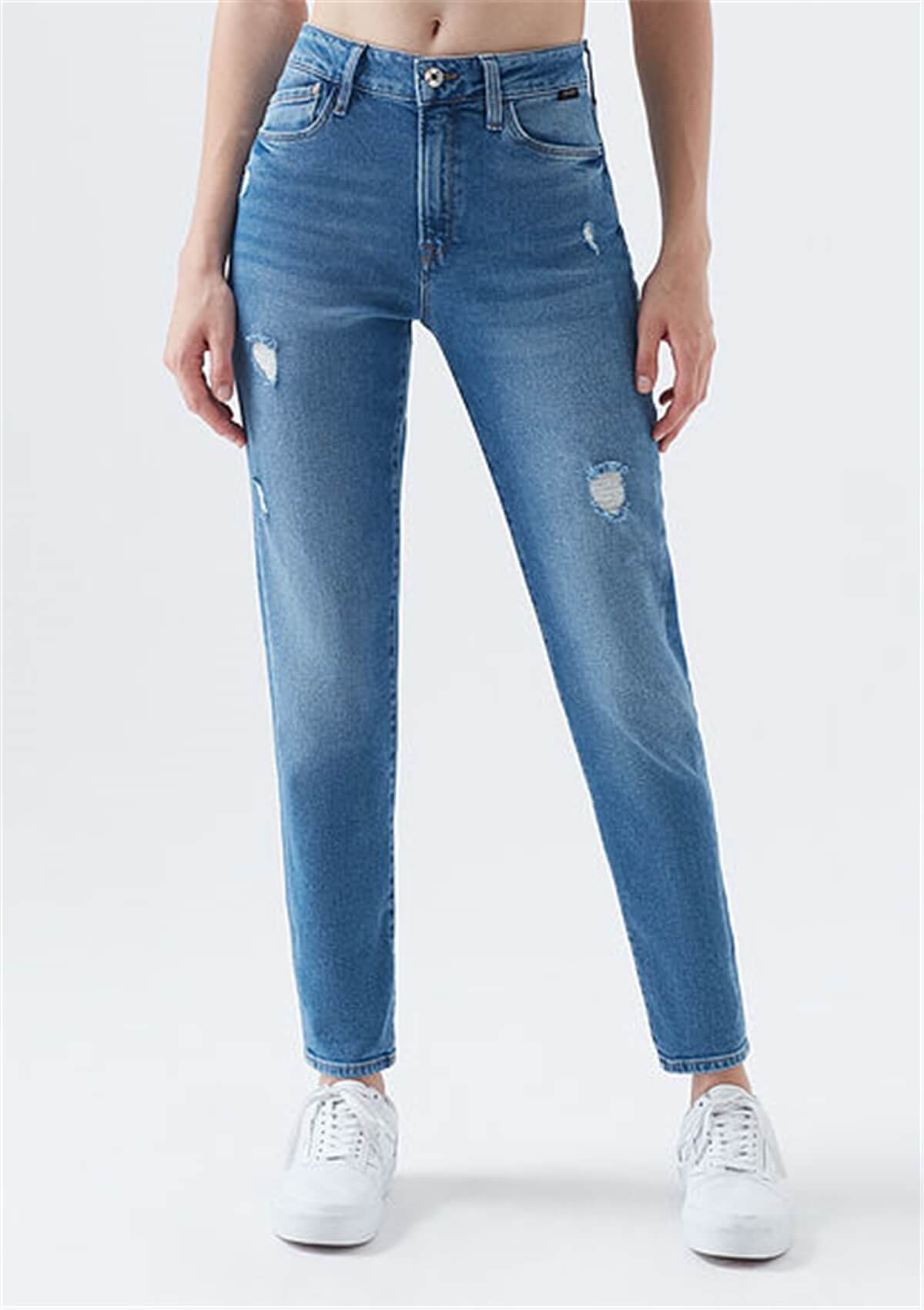 Mavi Jeans Mykonos Ripped Gold Açık Mavi Yırtık Model Kadın Kot Pantolon