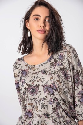 Merter Fashion Cocoon Çiçek Desenli Kadın Pijama Takımı - Thumbnail
