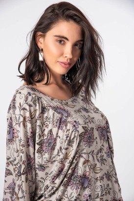 Merter Fashion Cocoon Çiçek Desenli Kadın Pijama Takımı - Thumbnail