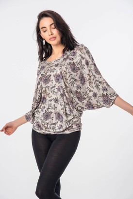 Merter Fashion Cocoon Çiçek Desenli Kadın Pijama Takımı - Thumbnail