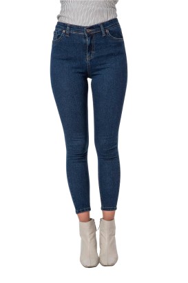 Modalisa Lacivert Slimfit Kesim Dar Paça Düz Kadın Kot Pantolon - Thumbnail