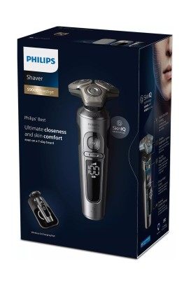 ماكينة حلاقة كهربائية رطب، جاف، مقاوم للماء كروم لامع موديل SP9871 من Philips - Thumbnail