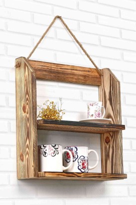 Teomi Collection Home Ahşap 2 Katlı Çok Amaçlı Raf - Thumbnail