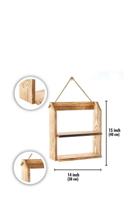 Teomi Collection Home Ahşap 2 Katlı Çok Amaçlı Raf - Thumbnail