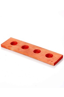 Teomi Collection Home Ahşap 4'lü Tealight Mumluk Kırmızı - Thumbnail