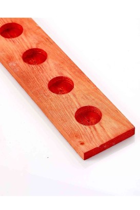 Teomi Collection Home Ahşap 4'lü Tealight Mumluk Kırmızı - Thumbnail