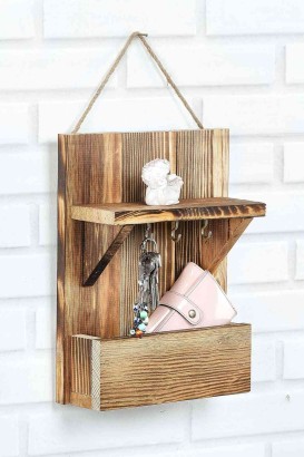 Teomi Collection Home Ahşap Dekoratif Cepli Anahtarlık - Thumbnail