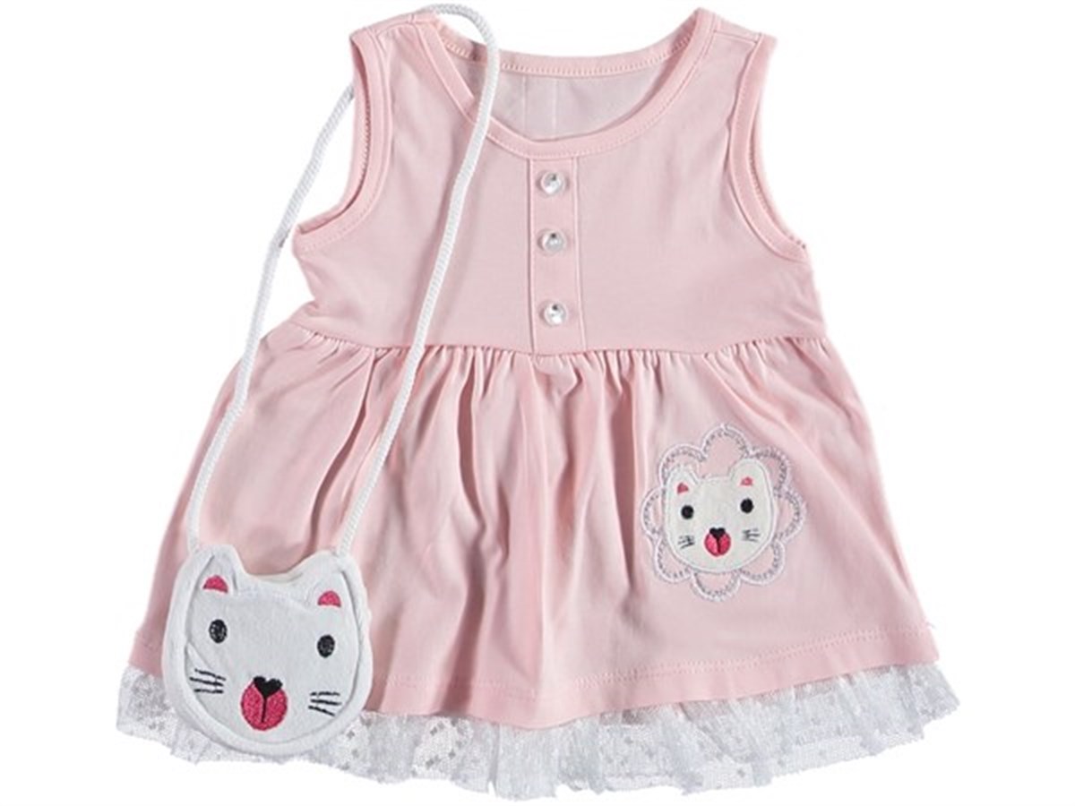 Teomi Child Kedili Çantalı Kız Bebek Elbise