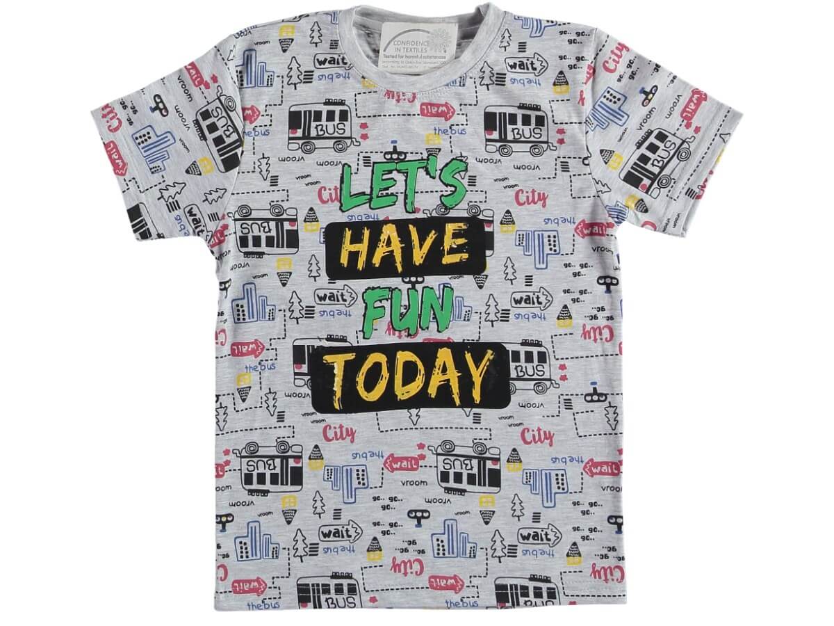 Teomi Child Lets Have Fun Today Baskılı Erkek Çocuk Tişört