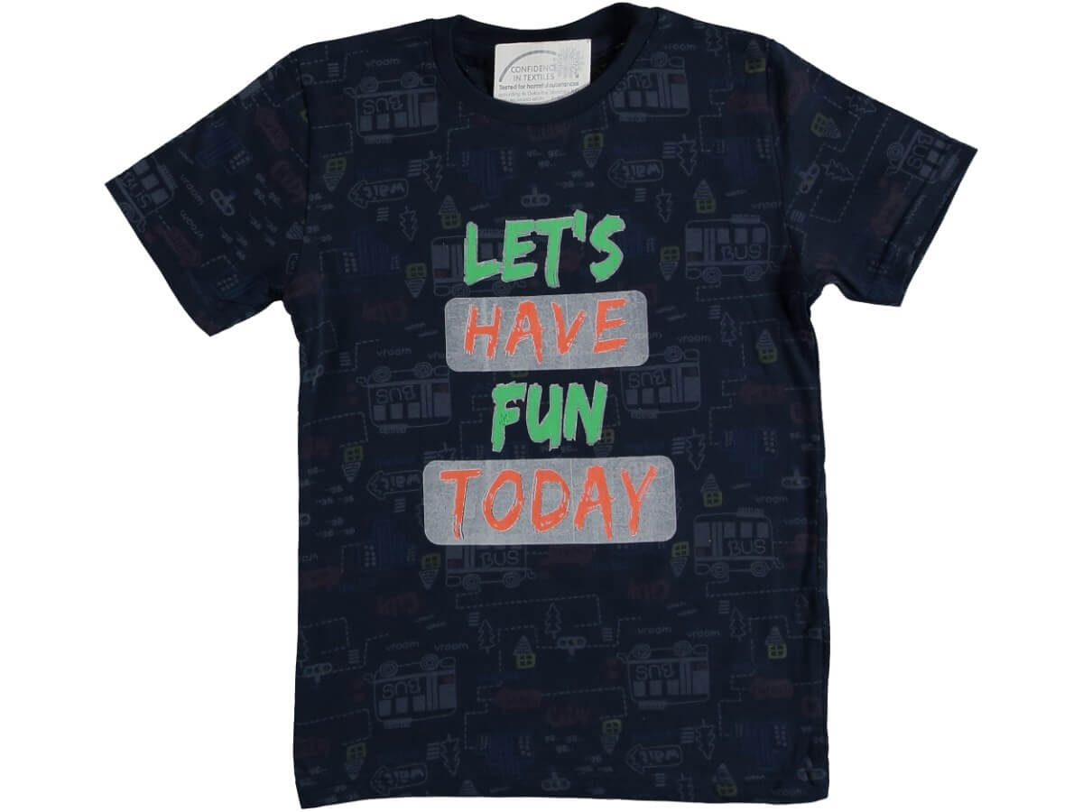 Teomi Child Lets Have Fun Today Baskılı Erkek Çocuk Tişört