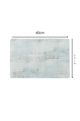 Teomi Collection Kithcen Mutfak Cam Kesim Tablası 2 Adet Açık Mavi Parke Desenli - Thumbnail