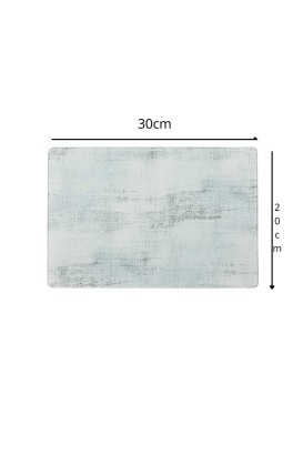 Teomi Collection Kithcen Mutfak Cam Kesim Tablası 2 Adet Açık Mavi Parke Desenli - Thumbnail