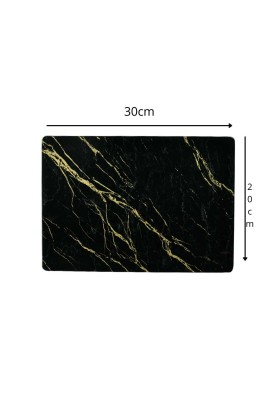 Teomi Collection Kithcen Mutfak Cam Kesim Tablası 2 Adet Siyah Sarı Çizgili - Thumbnail