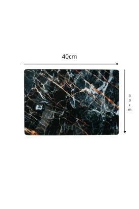 Teomi Collection Kithcen Mutfak Cam Kesim Tablası 2 Adet Siyah Turuncu Çizgi desenli - Thumbnail