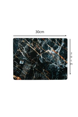 Teomi Collection Kithcen Mutfak Cam Kesim Tablası 2 Adet Siyah Turuncu Çizgi desenli - Thumbnail
