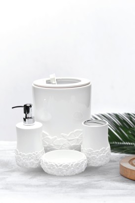 Vipp Banyo Aksesuarı Seramik Set 5 Parça - Thumbnail