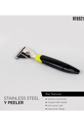 مقشرة معدنية على شكل حرف Y من الفولاذ المقاوم للصدأ لتقشير الخضروات والفواكه RF8921 من Royalford - Thumbnail