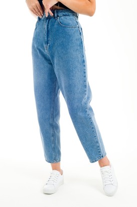 ZDN 9153 Ortadan Dikişli Mom Jeans Model Kadın Kot Pantolon - Thumbnail