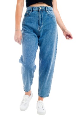 ZDN 9153 Ortadan Dikişli Mom Jeans Model Kadın Kot Pantolon - Thumbnail