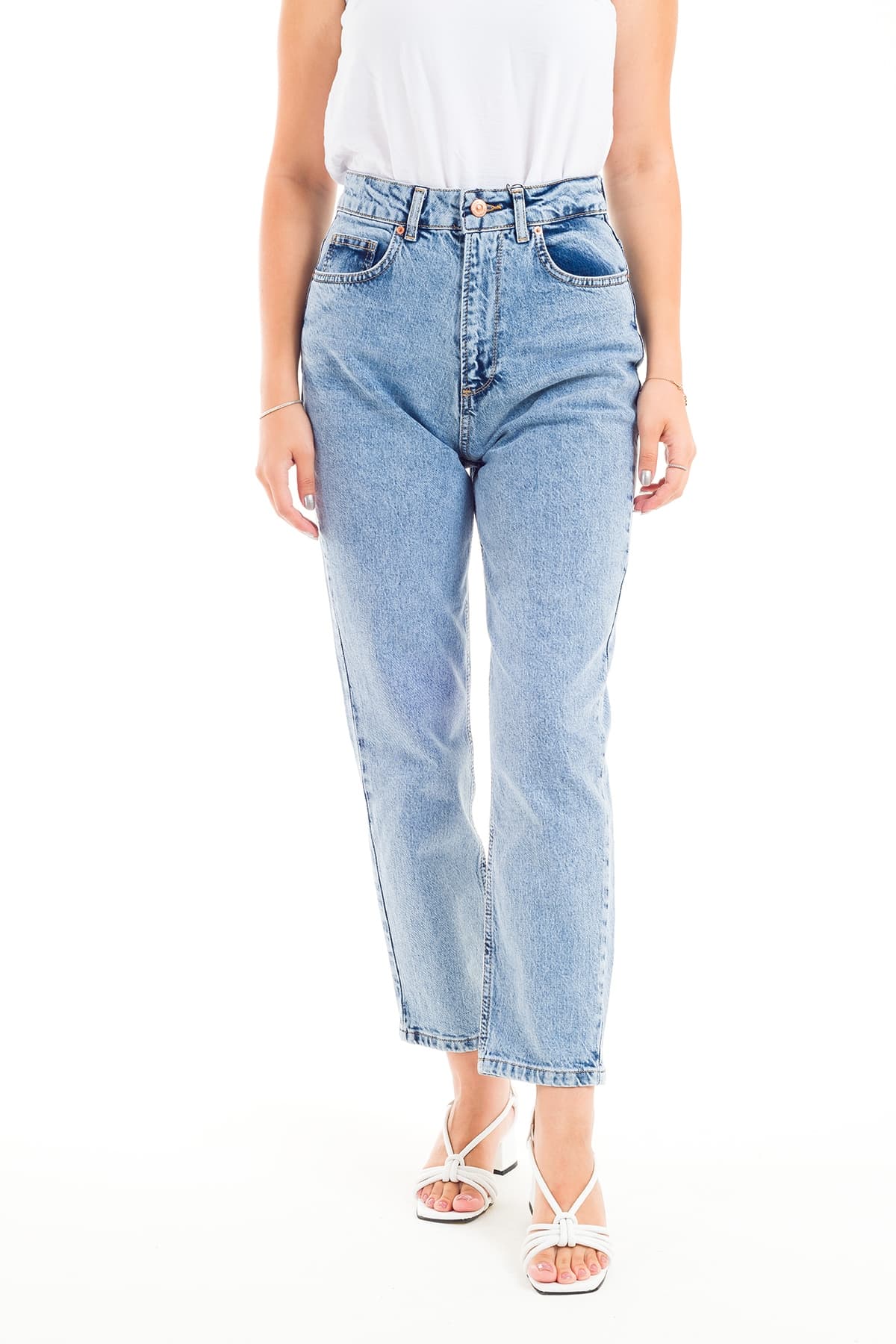 ZDN 9194 Mom Jeans Düz Model Kadın Kot Pantolon