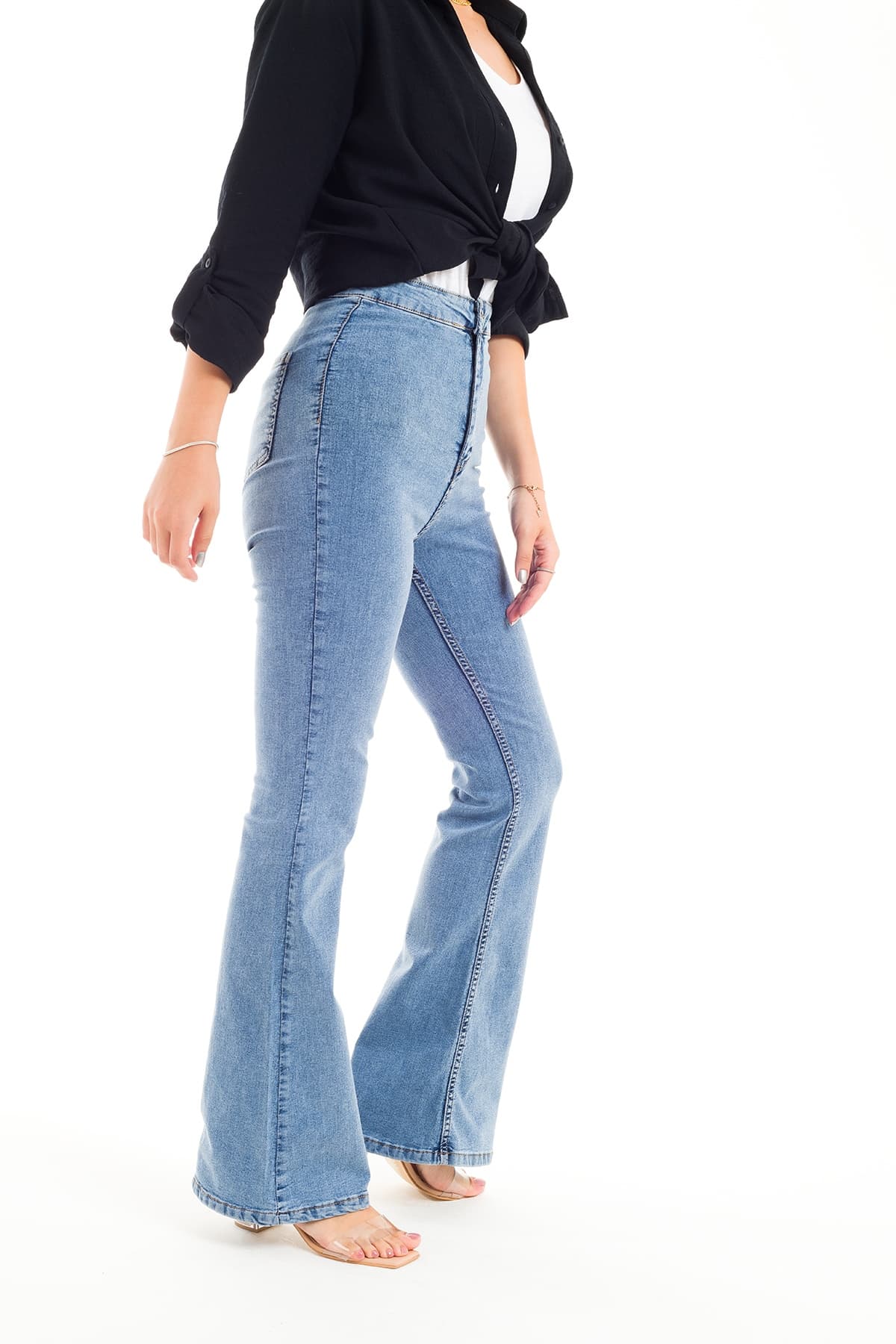 ZDN 9267 İspanyol Paça Düz Model Kadın Kot Pantolon